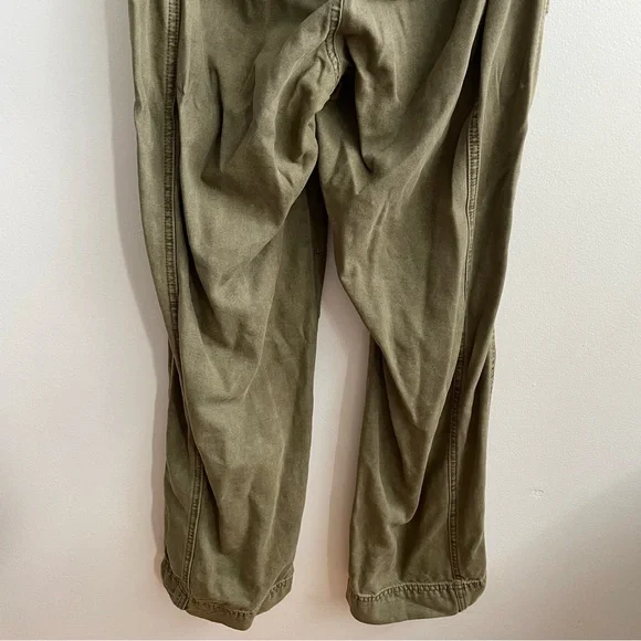 Free People Go West Utility Jumpsuit Moss green size large coverall cargo army L - Picture 13 of 15